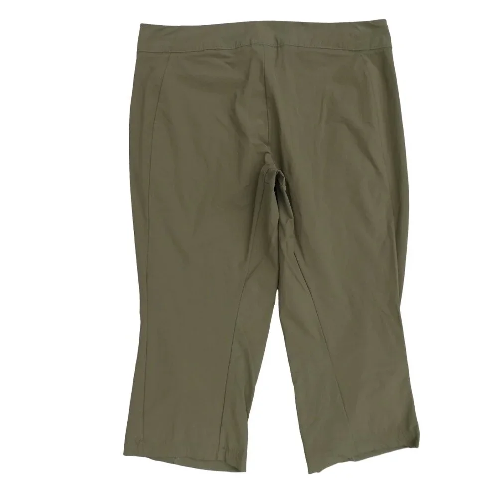Mountain Hardware Khaki Green Nylon Trekking Pants 3 Secure Zip Pockets Crop 12